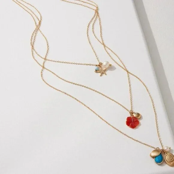 Tommy Bahama 3 tiered gold tone necklace - brand new with tags - Picture 4 of 4